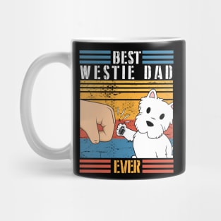 Westie Dog And Daddy Hand To Hand Best Westie Dad Ever Dog Father Parent July 4th Day Mug